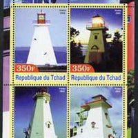 Chad 2003 Lighthouses #1 perf sheetlet containing 4 values unmounted mint