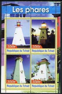 Chad 2003 Lighthouses #1 perf sheetlet containing 4 values unmounted mint