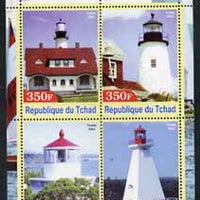 Chad 2003 Lighthouses #2 perf sheetlet containing 4 values unmounted mint