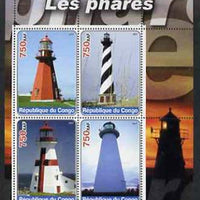 Congo 2003 Lighthouses perf sheetlet containing set of 4 values unmounted mint