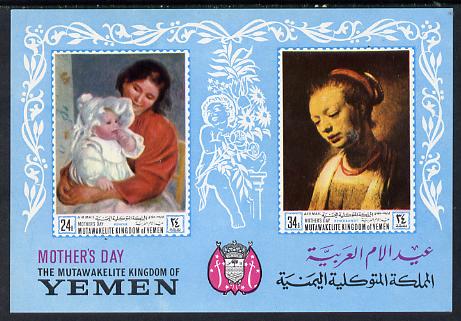 Yemen - Royalist 1968 Paintings (Mothers Day) imperf m/sheet unmounted mint, Mi BL72