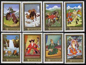 Mongolia 1972 Contemporary Paintings perf set of 8 unmounted mint, SG 651-58