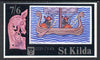 St Kilda 1971 Ships (Viking Ship) imperf souvenir sheet (7s6d value) unmounted mint