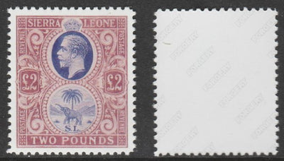 Sierra Leone 1912-21 KG5 £2,,'Maryland' perf forgery 'unused' as SG 129 - the word Forgery is either handstamped or printed on the back and comes on a presentation card with descriptive notes