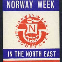 Cinderella - 1960c Norway Week in the North East of England 21-30 October, red white & blue label with stylised Viking Ship