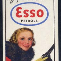 Cinderella - 1938 imperf label 'Esso Petrols ... a joy to drive with' showing woman driving in fur coat unmounted mint