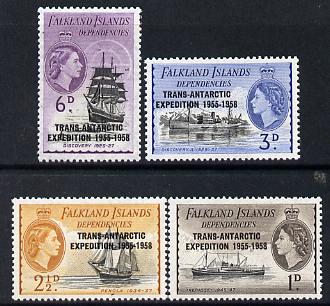 Falkland Islands Dependencies 1956 Trans-Antarctic Exhibition set of 4 unmounted mint, SG G41-44*