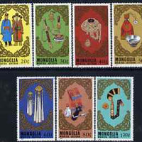 Mongolia 1987 Folk Art perf set of 7 values unmounted mint, SG 1857-63