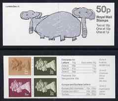 Great Britain 1988 London Zoo #4 (Child's Drawing of Elephants) 50p booklet complete, SG FB49