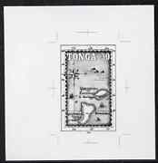 Tonga 1993 Island Map 30s (from Tasman's Discovery set) B&W photographic proof, scarce thus, as SG 1241