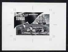 Tonga 1997 Missionaries Landing 10s (from King George & Christianity Anniversary set) B&W photographic proof, scarce thus, as SG 1384