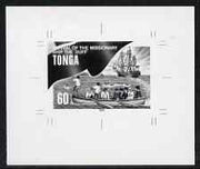 Tonga 1997 Missionaries Landing 60s (from King George & Christianity Anniversary set) B&W photographic proof, scarce thus, as SG 1387