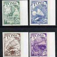 Tonga 1990 Polynesian Voyages of Discovery set of 4 imperf marginal proofs, rare thus, unmounted mint as SG 1078-81