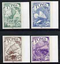 Tonga 1990 Polynesian Voyages of Discovery set of 4 imperf marginal proofs, rare thus, unmounted mint as SG 1078-81