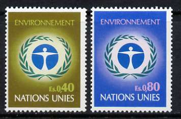 United Nations (Geneva) 1972 UN Environmental Conservation Conference set of 2 unmounted mint, SG G25-26