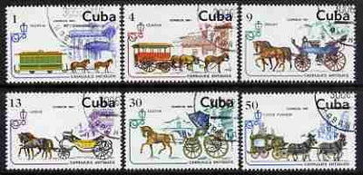 Cuba 1981 Horse-drawn Vehicles set of 6 fine cto used, SG 2726-31