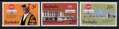 Barbados 1973 25th Anniversary of University of West Indies set of 3 unmounted mint, SG 476-78