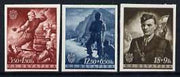 Croatia 1944 Croat Youth Fund set of 3 imperf, unmounted mint SG 131-33