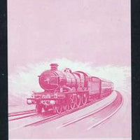 Nevis 1983 Locomotives #1 (Leaders of the World) $1Pendennis Castle se-tenant imperf proof pair in magenta only unmounted mint