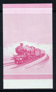 Nevis 1983 Locomotives #1 (Leaders of the World) $1Pendennis Castle se-tenant imperf proof pair in magenta only unmounted mint