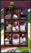 Rwanda 2010 Great Tennis Players - Men perf sheetlet containing 9 values unmounted mint