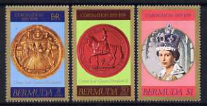 Bermuda 1978 Coronation Anniversary set of 3 unmounted mint, SG 384-86