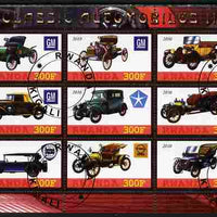 Rwanda 2010 Classic Cars #2 perf sheetlet containing 9 values fine cto used