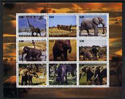 Karakalpakia Republic 2000 Elephants perf sheetlet containing set of 9 values unmounted mint