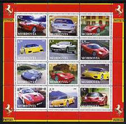 Mordovia Republic 2001 Ferrari Cars perf sheetlet containing set of 12 values unmounted mint