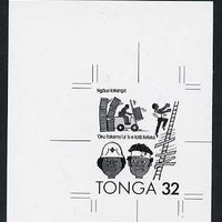 Tonga 1991 Accident Prevention 32s (Safety at Work with Tongan inscription) B&W photographic Proof, as SG 1120