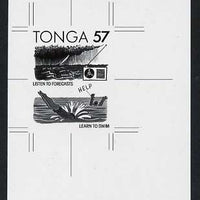 Tonga 1991 Accident Prevention 57s (Safety at Sea with English inscription) B&W photographic Proof, as SG 1125