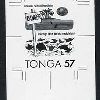 Tonga 1991 Accident Prevention 57s (Safety on the Beach with Tongan inscription) B&W photographic Proof, as SG 1127