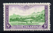 Cook Islands 1949-61 Douglas DC-3 at Rarotonga Airfield 5d unmounted mint, SG 154*