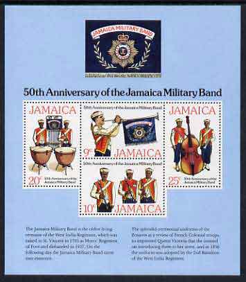 Jamaica 1977 Military Band perf m/sheet unmounted mint, SG MS 442