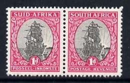 South Africa 1951 Van Riebeeck's Ship (redrawn) 1d horiz pair unmounted mint, SG135