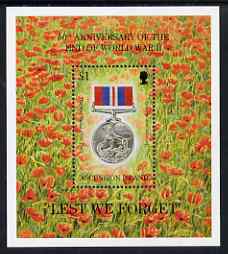 Ascension 1995 50th Anniversary of end of World War II perf m/sheet unmounted mint, SG MS656