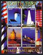 Congo 2004 Lighthouses of America (North East) perf sheetlet containing 4 values unmounted mint