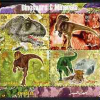 Somalia 2004 Dinosaurs & Minerals perf sheetlet containing 4 values unmounted mint