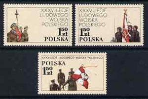 Poland 1978 35th Anniversary of Polish People's Army set of 3 unmounted mint, SG 2566-68