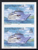 British Virgin Islands 1986 Visiting Cruise Ships 50c (MV Newport Clipper) imperf pair unmounted mint (SG 593var)