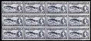 Newfoundland 1937 KG6 Coronation Codfish 1c (line perf 13.5 from 'long' KG6 Coronation set) unmounted mint block of 12, one stamp with 'fish hook flaw' R1/7, SG 257cb