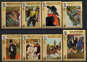 Aden - Kathiri 1967 Paintings by T Lautrec perf set of 8 values unmounted mint, Mi 142-149A