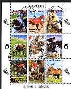 St Thomas & Prince Islands 1995 Horses perf sheetlet containing 9 values cto used