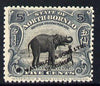 North Borneo 1909 Elephant 5c Printers sample in grey black opt'd 'Waterlow & Sons Specimen' with small security punch hole (as SG 165) without gum as issued