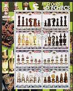 Congo 2003 History of Chess (Chess Pieces) #5 perf sheetlet containing set of 8 values cto used