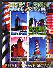 Congo 2004 Lighthouses of America (Great Lakes) perf sheetlet containing 4 values cto used