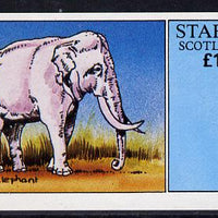 Staffa 1982 Asiatic Elephant imperf souvenir sheet (£1 value) unmounted mint