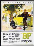 Postcard - Publicity postcard for BP showing The Holiday Spirit (Car being filled), unused and pristine