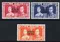 Cook Islands 1937 KG6 Coronation perf set of 3 unmounted mint, SG 124-26