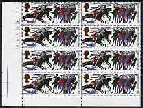 Great Britain 1966 Battle of Hastings 1s3d (ord) cyl block of 8 , one stamp with 'Club Flaw' unmounted mint (R7/2)